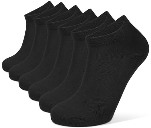 CLOSEMATE 6 paires Chaussettes Bambou Homme Femme Socquettes 39-42 43-46 Coton Anti-odeur Respirantes Douces Confortables Classiques pour Sneakers Baskets Chaussures Basses en Blanc Noir Gris Beige