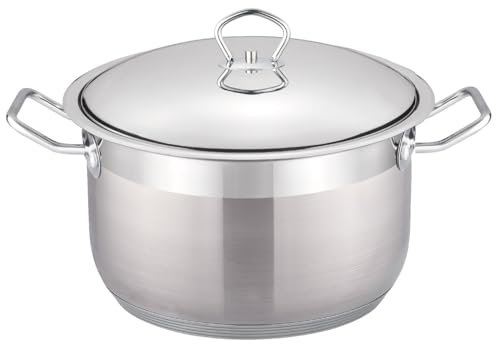 Kochtopf Ø30 cm aus Edelstahl mit Deckel 10 L Induktion Topf Antihaft Fleischtopf Suppentopf Induktionstopf Gulaschkessel Universaltopf