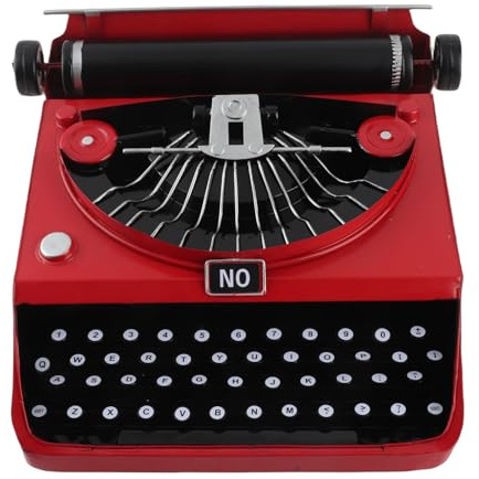 Fdit Retro Vintage Typewriter Model, Handcrafted Iron Antique Typewriter Table Decor Desktop Display Ornament Statue for Home Office Cafe