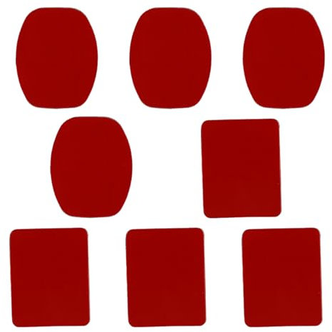 GroveEss Double Sided 3M Sticky Pads-8PCS Adhesive Dash Cam Pads for Action Camera Mounts Waterproof Helmet Mounts for Flat and Curved Adhesive Mounts(Red)