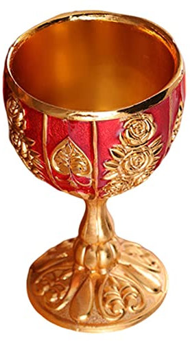 Generisch Vintage Metall Geprägte Weintasse - Kelch Kelch Weingläser,Kunsthandwerksdekoration Für -Hochzeiten, Heimdekoration, Segenstasse, Graviertes Blumenmuster