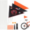 3 Stück Fahrrad Sicherheitsflagge, Verstellbar Fahrrad Sicherheit Fahne Reflektierend Wasserdicht Warnflagge für Dreirad Go-Kart ATV