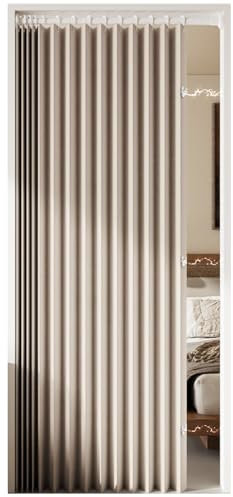 Tende Oscuranti per Porta, Tende Termica Isolante per Interni, Divisorio di Stanze, Tende Porta con Anelli per Soggiorno Camera da Letto(Apricot,100x200cm/39x79in)