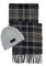 BARBOUR MGS0092-GY31 International Sweeper Beanie & Scarf Geschenkset Dark Grey Gift Set Herren, Grau Tartan, Einheitsgröße
