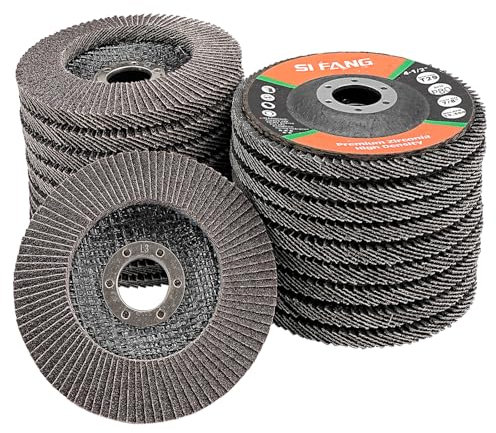 Set Fächerscheibe 115mm Korn 40 60 80 120 für Metall Holz Stahl Schnelles und Schneiden，Präzises Schneiden Lamellenscheiben 20 Stück，Zirkonkorund Schleifscheiben für 115 125mm Winkelschleifer