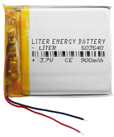 Akku 503540 LiPo 3.7V 900mAh 3.33Wh 1S 5C Liter Energy Battery Lithium Polymer Akkun Schutzplatine für Elektronik Wiederaufladbar - Nicht geeignet für Funksteuerung 42x35x5mm (900mAh|503540)