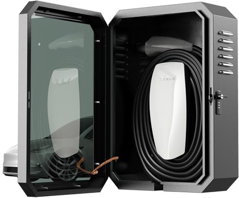 YONZEE Wall Charger Station Box for Tesla Model Y Juniper 3 S X, Electric Vehicle Car Charging Cover Protector Box for Most EV