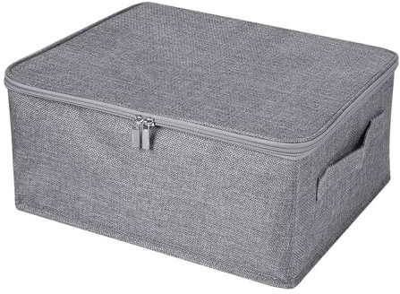 Asitanie Abschließbare Box,Verschließbare Box,Abschließbare KisteKiste mit Schlossmit mit Deckel Stoff,30 * 20 * 14 Cm,für Kleidung,Spielzeug und Dinge Des Täglichen Bedarfs (Grau)