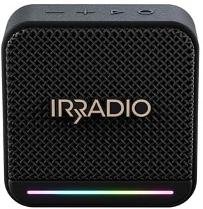 IRRADIO IR-M3 Classic, altavoz Bluetooth, inalámbrico y compacto con controlador de rango completo, subwoofer pasivo, iluminación LED RGB, batería de 2000 mAh, impermeable, compatible con archivos MP3