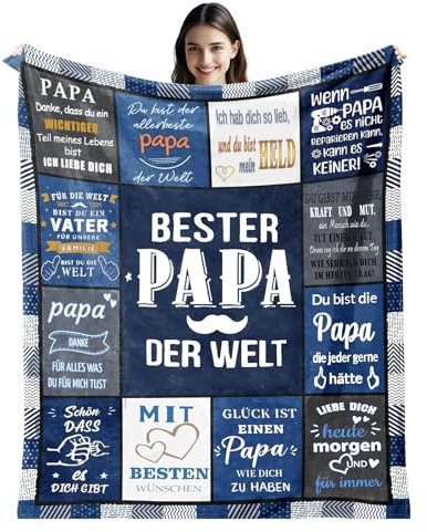 Kuscheldecke Geschenke für Papa von Tochter Sohn | Personalisiertes Decke für Geburtstagsgeschenk An Meine Papa/Vater | Bester PAPA der Welt | Das Geschenk zum Vatertag | Weihnachten| Thanksgiving