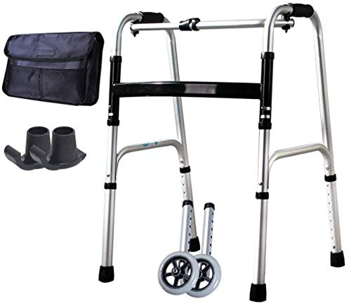 SdaryWare Gehhilfe, Steh-Rehabilitations-Rollator, Rollator, Handlaufrahmen für behinderte Personen, Aluminiumlegierung, leicht, zusammenklappbar, rutschfest, Rehabilitations-TRAI(Without Seat)