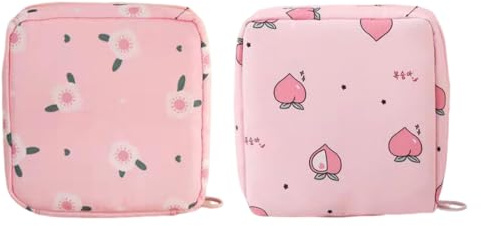 2 Stück Tampon Binden Aufbewahrung, Binden Aufbewahrung, Tragbar Tampontasche Organizer für Damen Mädchen, Rosa