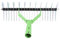 Spacnana Rake de Paja, Cultivador de Jardín de Acero Inoxidable, Cabeza de Rastrillo de Hoja, Arandelas en Forma de D con Dientes Pequeños, Adecuados para Sacar Malezas y Restos Livianos,