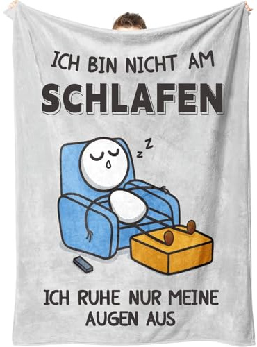 Geschenke für Männer, Kuscheldecke Geburtstagsgeschenk für Männer, Freund | Lustige Herren-Decke mit Sprüchen – Geschenk für Opa, Papa, Ehemann, Freund zu Weihnachten, Geburtstag & Vatertag