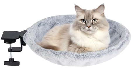 Generico Letto Da Scrivania Per Gatti | 180° Amaca Girevole Per Gattini Supporta Fino A 23 Kg | Letto Da Scrivania Ergonomico Per Gatti Per Dormire E Relax | Soggiorno Camera Da Posto Di Lavoro