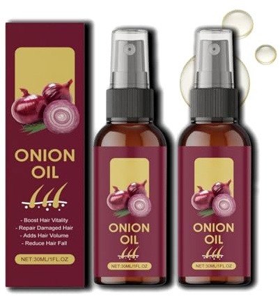 Zwiebel-Haarserum, Bio-Zwiebel Essenzöl Spray zur Stärkung & Pflege, Nicht fettende Haarwurzel-Behandlung gegen Haarbruch, Intensive Haarpflege für Männer & Frauen nach dem Waschen (30ml, 2PC)