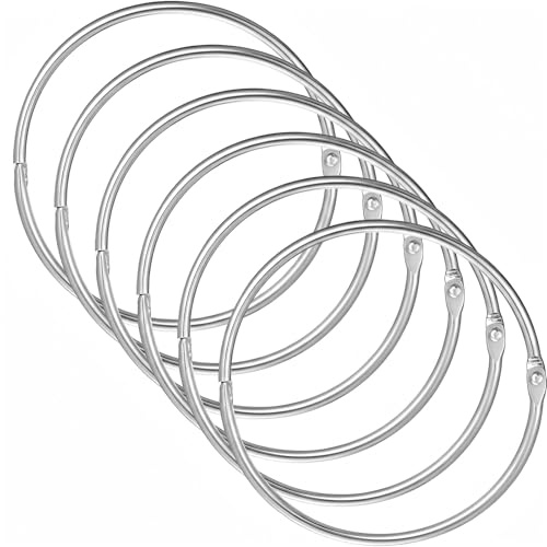 Pack of 6 Metallringe für Buchbinder, 100 mm Book Rings Goods Ring with Quick Release, Large Metal Index Cards Binder Ringe for Photos Loose Leaf Scrapbook Documents Files Craft Schlüsselring Groß