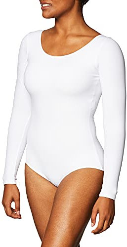 Capezio Damen Team Basic Langarmtrikot Gymnastikanzug, Weiss/opulenter Garten, S