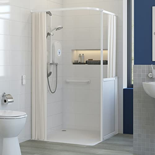 AKW White Shower Curtain 1800mm Wide x 1800mm Drop