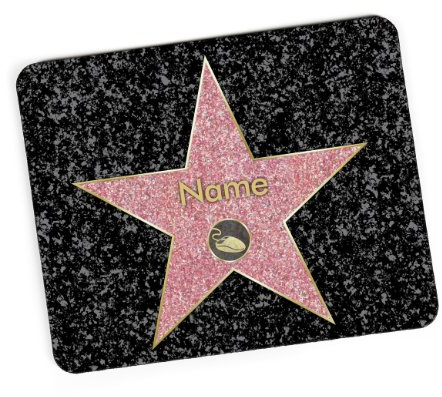 Herz & Heim® Personalisiertes Mousepad mit Wunschname oder Foto Walk of Fame