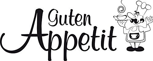 GRAZDesign Wandtattoo Küche Spruch Guten Appetit Koch | Sprüche selbstklebend - 100x40cm / 070 schwarz