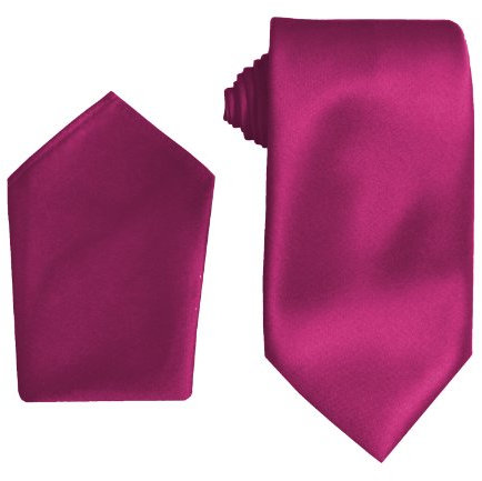 Great British Tie Club Satin Wedding Ties & Pocket Squares, Fuchsia Pink