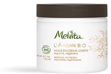 Melvita, zertifizierte Bio-Körpercreme mit Argan, intensive Feuchtigkeitsversorgung, 175-ml-Dose, 1 Einheit, natürliche Pflege für trockene Haut, vegan und ökologisch, milder Duft