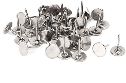 sourcing map Clou Tapissier 7/16 Pouce Diamètre Métal Ameublement Clou Décoratif Punaise Clou Porte 45PCS