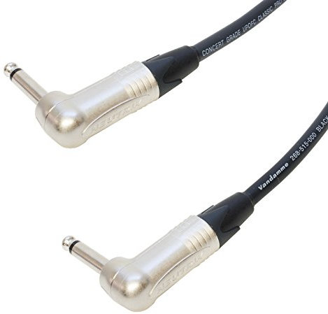 TOURING Angled Jack to Jack Speaker Lead. Black Van Damme Cable. Guitar Amp Cab (20m)