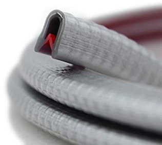 SMI-Kantenschutzprofil KS1-2SG für 1-2mm PVC mit Stahleinlage Silber selbstklemmend ohne Kleber - Kantenschutz, Kederprofil, Kantenprofil, Kantenschutzleiste für Autotüren, Bleche (5 m)