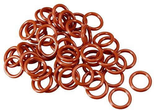 sourcing map 50Stk Silikon O-Ring 13mmx9mmx2mm VMQ Dichtring Dichtungsring Dichtung rot
