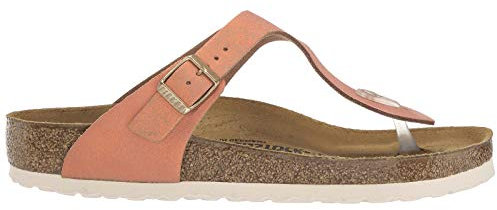 Birkenstock Women's Gizeh Limited Edition Leather Regular Fit Sandals, Washed Metallic Sea Copper, 37, Washed Metallic Sea Copper, 34/34.5 EU
