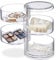 Relaxdays Kosmetik-Organizer mit 4 drehbaren Fächern, Make Up Kit f. Lippenstift etc., Kosmetik-Tower Acryl, transparent