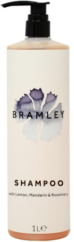 BRAMLEY Shampoo, 1 Liter, ätherische Öle von Zitrone, Mandarine und Rosmarin, natürliche Haarwäsche, sufatfrei, reinigt und macht weich, vegan und tierversuchsfrei