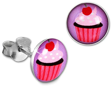 SilberDream Ohrstecker Kinder Silber rosa pink Cupcake Ohrringe 8mm D3SDO85134 Silber Ohrschmuck für Kinder
