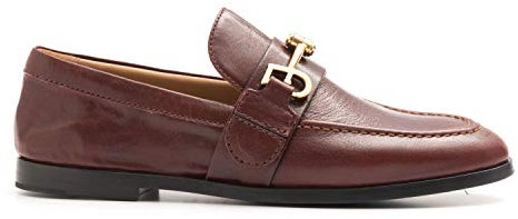 Fabi - Bordeaux Leather Zoe Moccasins with Clasp - FD5755A00ZOESHP403-36