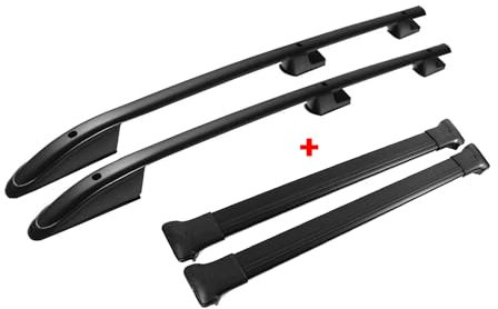 Dachreling + Dachträger für Renault Trafic Vivaro 2001-2014 Kurzer Alu Schwarz