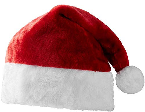 dressforfun 303474 Weihnachtsmütze Nikolausmütze mit Bommel, klassisch, dunkelrot