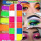 12 colores / caja polvo de sombra de ojos suelto, pigmento de neón fluorescente paleta de maquillaje brillo sombra de ojos cara pintura corporal pintura artesanía uñas arte cosméticos
