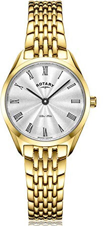 Rotary Ultra Slim Damenuhr mit Edelstahlarmband und Faltschließe LB08013/01