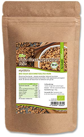Mynatura Bio Soja Geschnetzeltes fein I Sojaschnitzel I Pflanzlich Kochen I Eiweißreich I Eiweiß I Hackfleischersatz I Vegan I Soja I Im Beutel (1000g)