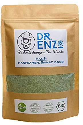 Dr. Enzo Bio Backmischung für Hundekekse - Hansi - Spinat, Knobi - 200g - nur 4ct pro Keks - Hundekekse zum selber backen - Hundekeksbackmischung - CLEAN Food, Menge:1 Stück