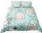Funda Nordica Cama 90/105/135/150 Juveniles Animal Gato Flor Verde Microfibra Cremallera Juego De Cama Funda De Edredón Ropa De Cama 3 Piezas Para Niños y Niñas (Verde B,Cama 80/90 (180 x 210 cm))