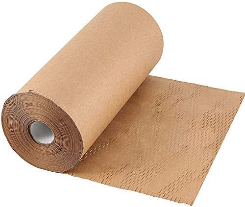 HAKZEON Rouleau de papier d'emballage perforé de 30,5 cm x 100 m en nid d'abeille pour déménagement, emballage cassable