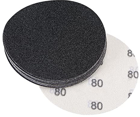sourcing map 5 Inch Sanding Disc 80 Grit Hook and Loop Wet Dry Usable Silicon Carbide C-Weight Backing Sandpaper for Orbital Sander 10Pcs