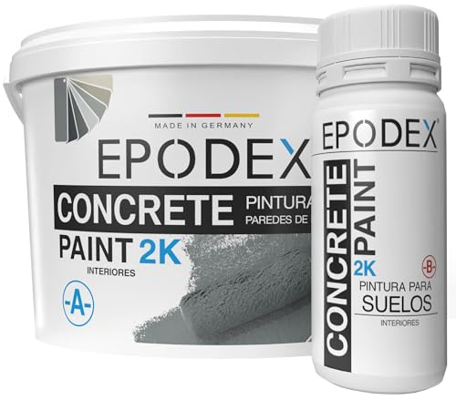 EPODEX Pintura para hormigón 2K, 1,8kg - 12kg - Verde hierba | Pintura epóxica para suelos, Resina epoxi para suelo, Impermeable, Sótano, garaje, taller, Interior - 30m² con 2 capas