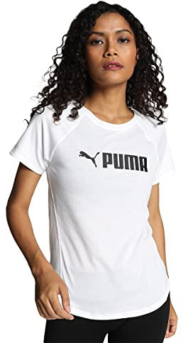 PUMA Damen Fit Logo Trainings-Shirt XSWhite