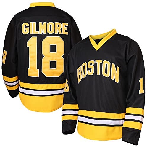 18 Happy Gilmore Hockey-Trikot für Herren, Boston Adam Sandler 1996 Movie Eishockey-Trikot, Schwarz, S-3XL, 18 Schwarz, 3X-Groß