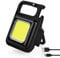 URAQT Small Flashlight, 1000 Lumens Rechargeable LED Keychain Flashlight, COB Mini Torch with 4 Light Modes, Portable Pocket Light with Folding Bracket, Bottle Opener and Magnet Base for Daily Use