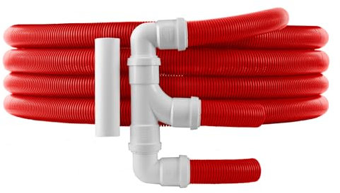BITS4REASONS Sistema di tubi di scarico per acque reflue di camper doppio (doppio) con tubo da 4 metri con raccordi FLOPLAST di grado idraulico domestico conforme allo standard CE testato secondo EN